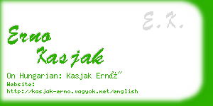 erno kasjak business card